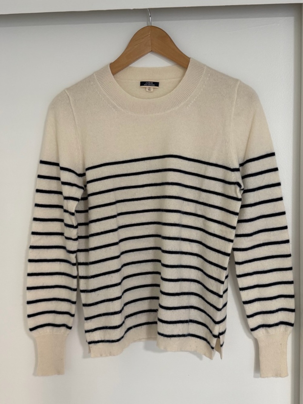 J. Crew Cream Cashmere Crewneck Sweater